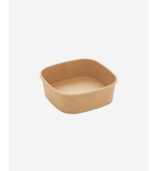 Kraft Square Bowl FSC Mix CREDIT rPET lid (300PZ)